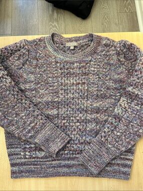 J. Crew Marled Lavender Fishermans Sweater